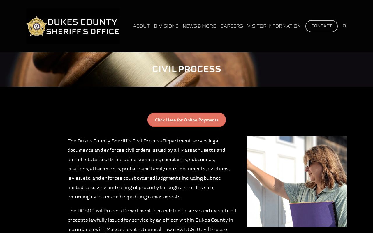 Dukes County city court warrant records: sheriff civil process service description, hours, and address