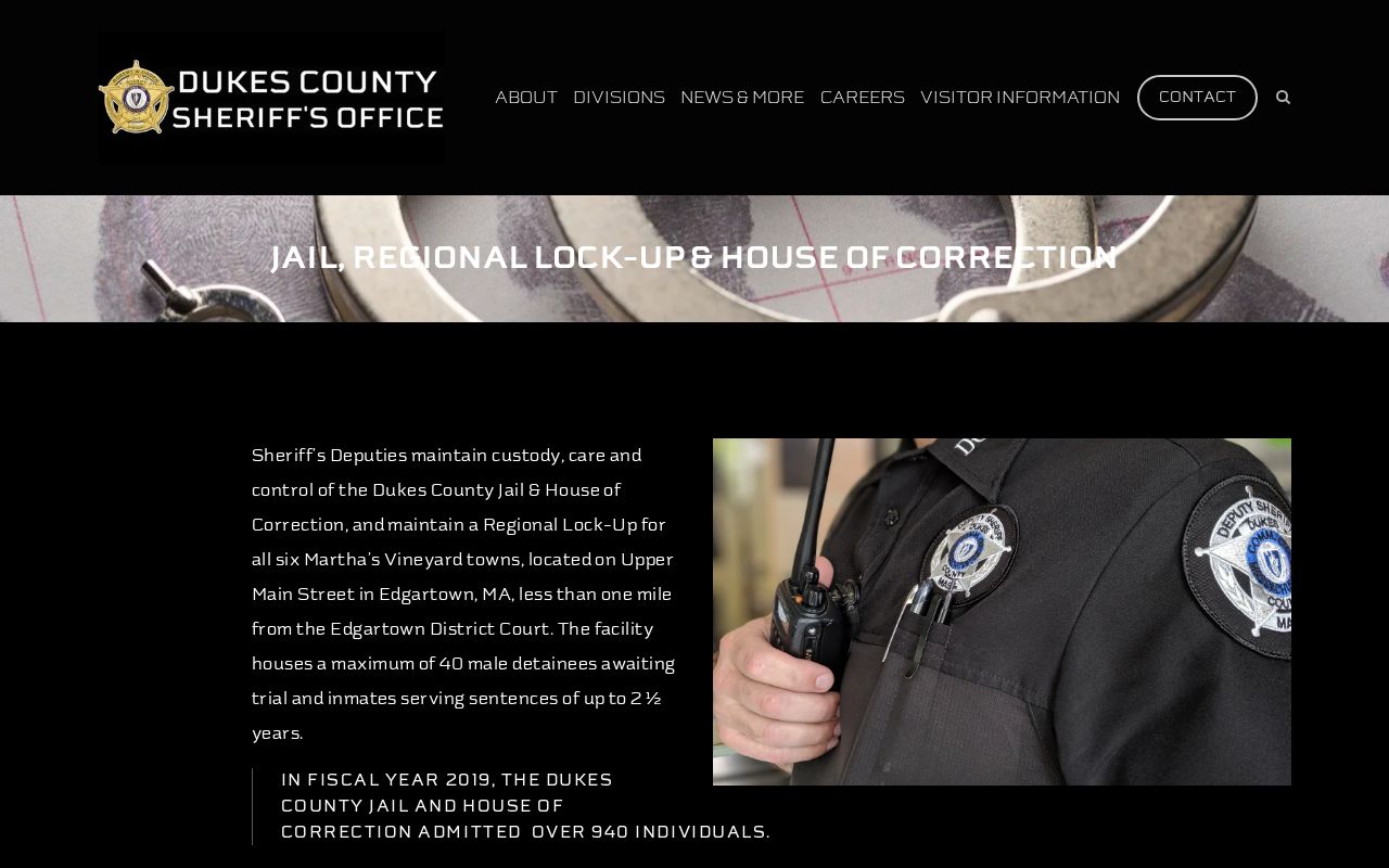 Dukes County arrest warrant lookup: county jail and regional lock-up facility description