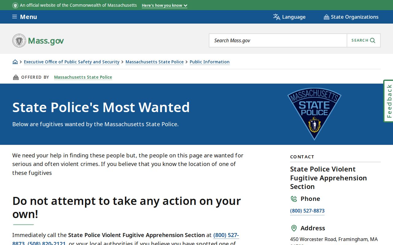 Dukes County most wanted: statewide police program heading with safe tip and do-not-approach instructions