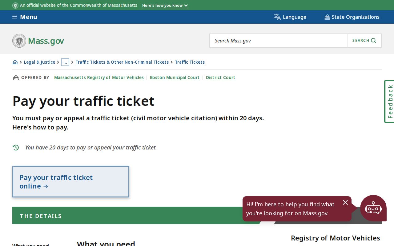 Dukes County traffic warrant records: state traffic ticket payment fields and deadline notice