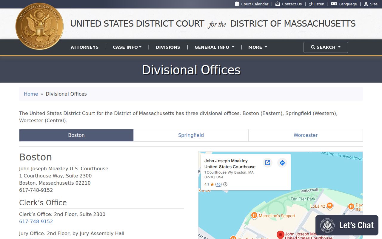 Dukes County arrest warrant lookup: federal court divisions and public counter information