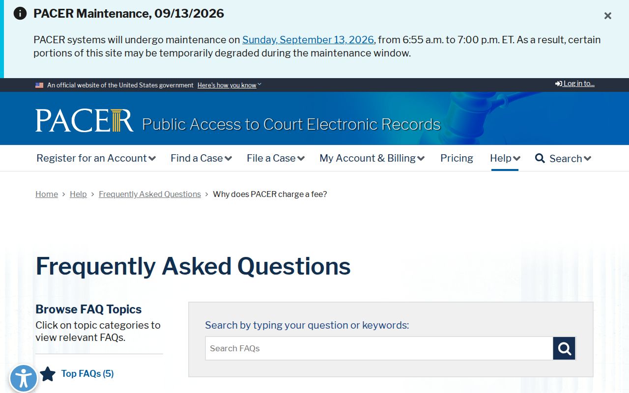 Dukes County arrest warrant lookup: federal docket access fee explanation