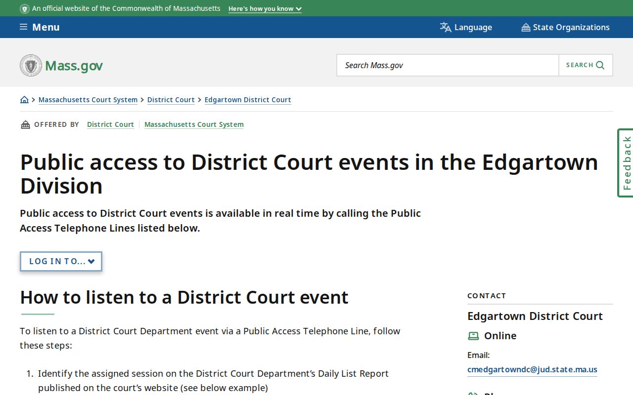 Dukes County active warrant search: Edgartown District Court daily list and public access telephone instructions